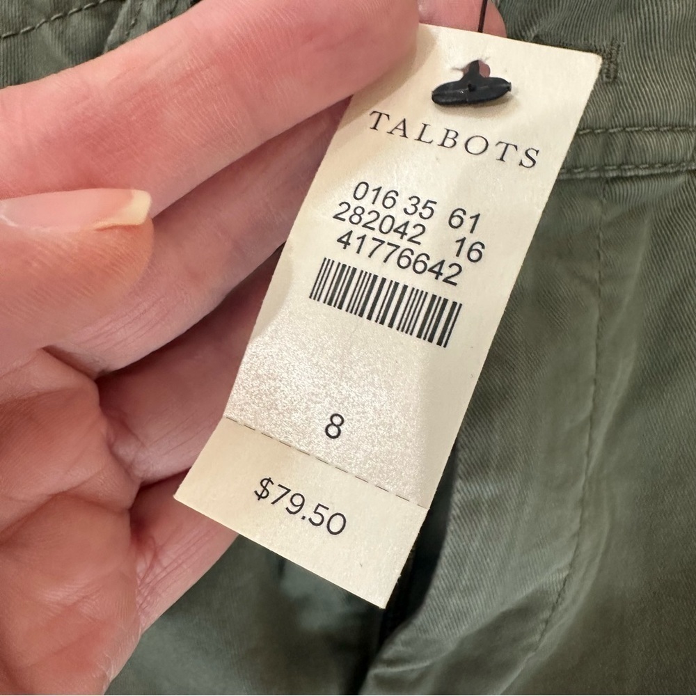 Talbots Women’s Green Straight Zippered Hem Leg Chino Pants Size 8 NWT - Picture 7 of 10